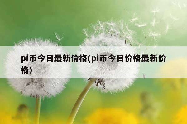 pi币今日最新价格(pi币今日价格最新价格)