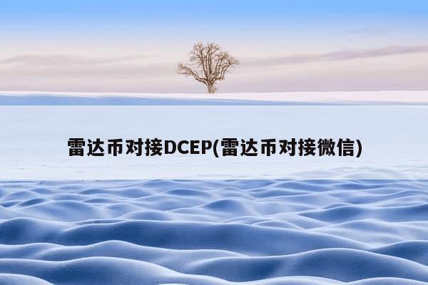 雷达币对接DCEP(雷达币对接微信)