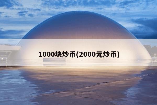 1000块炒币(2000元炒币)