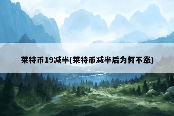 莱特币19减半(莱特币减半后为何不涨)